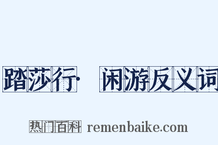 踏莎行·闲游反义词是什么意思的图片